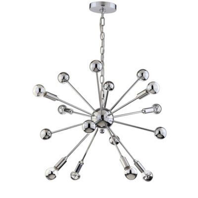 JONATHAN Y 8-Light 22.5&quot; Metal Sputnik LED Chandelier in Chrome