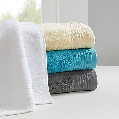 Madison Park Breeze 6-Piece Jacquard Bath Towel Set in Charcoal. View a larger version of this product image.