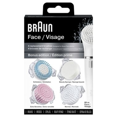 Stal Gewoon Springen Braun® SE80-M 4-Pack Face Brush and Sponge Refills in White | Bed Bath &  Beyond