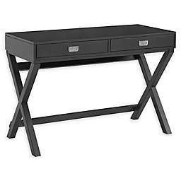 Linon Home Peggy X-Frame Writing Desk in Black