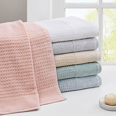 Madison Park 6-Piece Waffle Cotton Bath Towel Set in White. View a larger version of this product image.