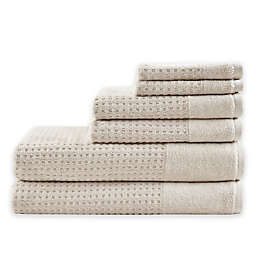 Madison Park 6-Piece Waffle Cotton Bath Towel Set in Taupe