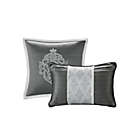 Alternate image 2 for Madison Park Odette Jacquard 8-Piece Reversible King Comforter Set in Silver