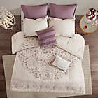 Alternate image 2 for Madison Park Elise 8-Piece Reversible Queen Comforter Set in Purple