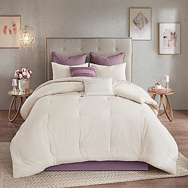 Madison Park Elise 8-Piece Reversible Queen Comforter Set in Purple. View a larger version of this product image.