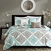 Madison Park Claire 6-Piece King/Califonia King Coverlet Set in Aqua