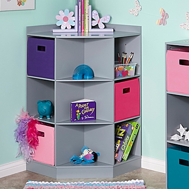 RiverRidge&reg; Home 3-Tier Corner Cabinet for Kids in Grey. View a larger version of this product image.