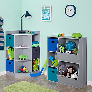 RiverRidge&reg; Home 3-Tier Corner Cabinet for Kids in Grey. View a larger version of this product image.