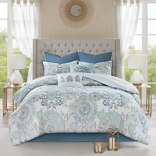 Alternate image 1 for Madison Park Isla 8-Piece Reversible King Comforter Set in Blue
