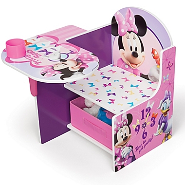 Disney&reg; Minnie Mouse Upholstered Chair with Desk and Storage Bin. View a larger version of this product image.