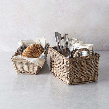 Bee &amp; Willow&trade; Wicker Bread Basket in Grey. View a larger version of this product image.