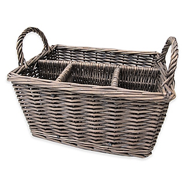 Bee &amp; Willow&trade; Wicker Flatware Caddy in Grey. View a larger version of this product image.