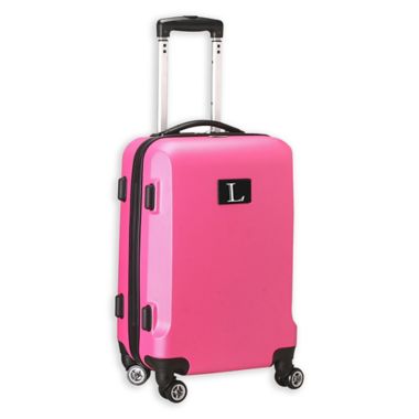 Denco Initial "L" 21-Inch Hardside Spinner Carry On Luggage in Pink. View a larger version of this product image.