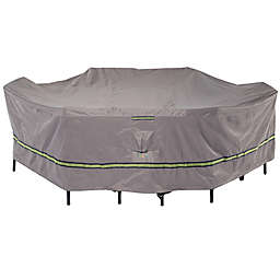Soteria Polyester Water-Resistant 140-Inch Rectangle/Oval Table Cover in Grey