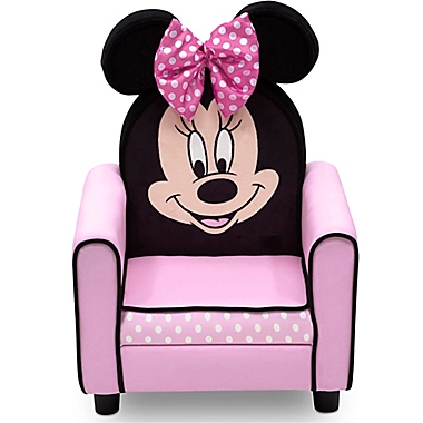 Delta Children&reg; Disney&reg; Minnie Mouse Figural Upholstered Kids Chair in Pink/Black. View a larger version of this product image.
