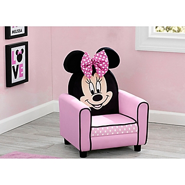 Delta Children&reg; Disney&reg; Minnie Mouse Figural Upholstered Kids Chair in Pink/Black. View a larger version of this product image.