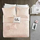 Alternate image 2 for Intelligent Designs Zoey Metallic Triangle 4-Piece Twin/Twin XL Comforter Set in Blush/Gold