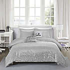 Alternate image 0 for Intelligent Design Zoey 4-Piece Metallic Twin/Twin XL Duvet Cover Set in Grey/Silver