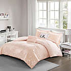 Alternate image 1 for Intelligent Design Zoey 4-Piece Metallic Twin/Twin XL Duvet Cover Set in Blush/Rose Gold
