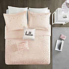 Alternate image 3 for Intelligent Design Zoey 4-Piece Metallic Twin/Twin XL Duvet Cover Set in Blush/Rose Gold
