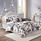 Alternate image 1 for Intelligent Design Dorsey Reversible Full/Queen Comforter Set in Black/White