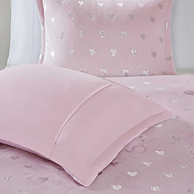 Mi Zone Rosalie 4-Piece Full/Queen Comforter Set in Pink/Silver. View a larger version of this product image.