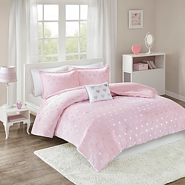 Mi Zone Rosalie 3-Piece Twin/Twin XL Comforter Set in Pink/Silver. View a larger version of this product image.