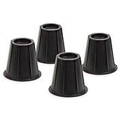 Honey-Can-Do&reg; 6-Inch Round Bed Risers in Black (Set of 4)