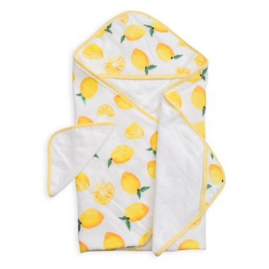 Little Unicorn Cotton Muslin and Terry Hooded Towel and Washcloth Set in Yellow. View a larger version of this product image.