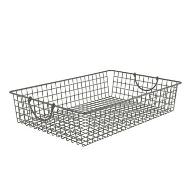Spectrum&trade; Stowaway Large Storage Basket in Grey. View a larger version of this product image.