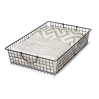 Spectrum&trade; Stowaway Large Storage Basket in Grey. View a larger version of this product image.