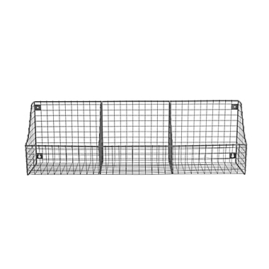 Spectrum&trade; Wall Mount Triple Storage Wire Basket in Grey. View a larger version of this product image.