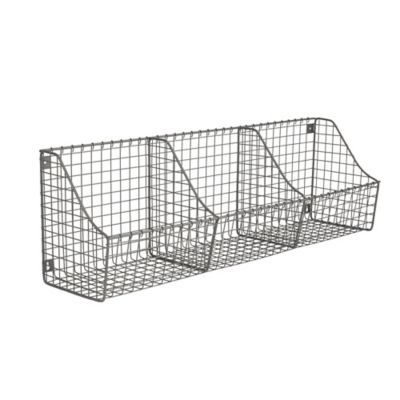 Spectrum&trade; Wall Mount Triple Storage Wire Basket in Grey