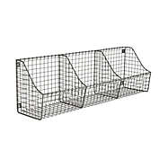Spectrum&trade; Wall Mount Triple Storage Wire Basket in Grey
