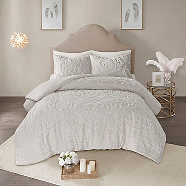 Madison Park Laetitia 3-Piece King Comforter Set in Grey. View a larger version of this product image.
