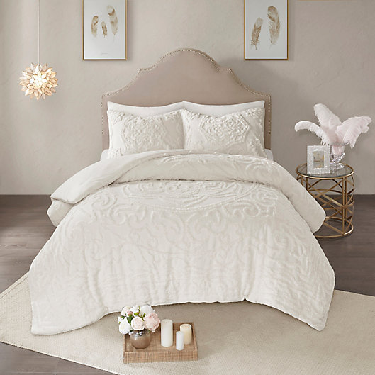 Alternate image 1 for Madison Park Laetitia 3-Piece King Comforter Set in Ivory