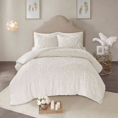 Madison Park Laetitia 3-Piece Full/Queen Duvet Cover Set in Ivory