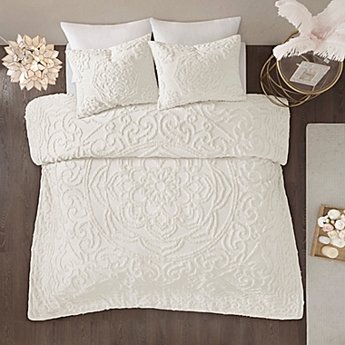 Madison Park Laetitia 3-Piece King/California King Duvet Cover Set in Ivory. View a larger version of this product image.