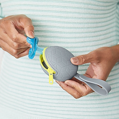 SKIP*HOP&reg; Grab &amp; Go Silicone Pacifier Holder in Grey. View a larger version of this product image.