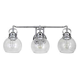 JONATHAN Y Shirley Metal/ Bubbled Glass Vanity Light in Chrome