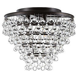 JONATHAN Y Toronto 16" Metal/Crystal LED Flush Mount in Oil Rubbed Bronze