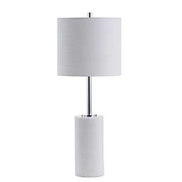 JONATHAN Y Aksel 25.5" Marble LED Table Lamp in White