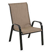 Never Rust Outdoor Aluminum Sling Dining Chair in Brown