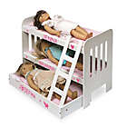 Alternate image 1 for Badger Basket Trundle Doll Bunk Bed with Ladder and Personalization Kit in White/Pink