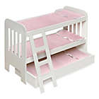 Alternate image 3 for Badger Basket Trundle Doll Bunk Bed with Ladder and Personalization Kit in White/Pink