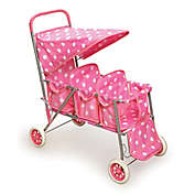 Badger Basket Folding Triple Doll Stroller in Pink