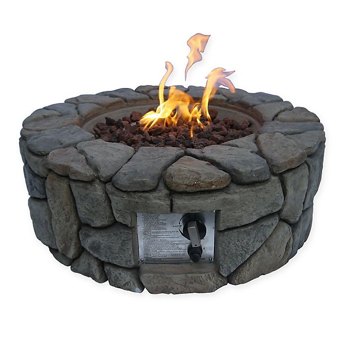 Round Propane Fire Pit In Dark Grey, Round Propane Fire Table