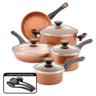 Farberware&reg; Glide&trade; Nonstick Copper Ceramic 12-Piece Cookware Set in Copper