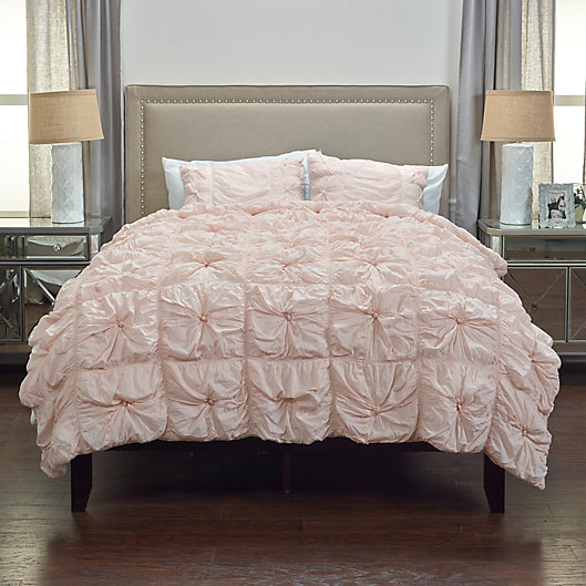 Alternate image 1 for Rizzy Home Solid Queen Comforter Set in Pink