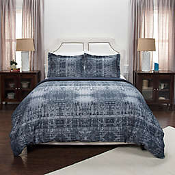 Rizzy Home Geometric Queen Duvet Cover Set in Blue